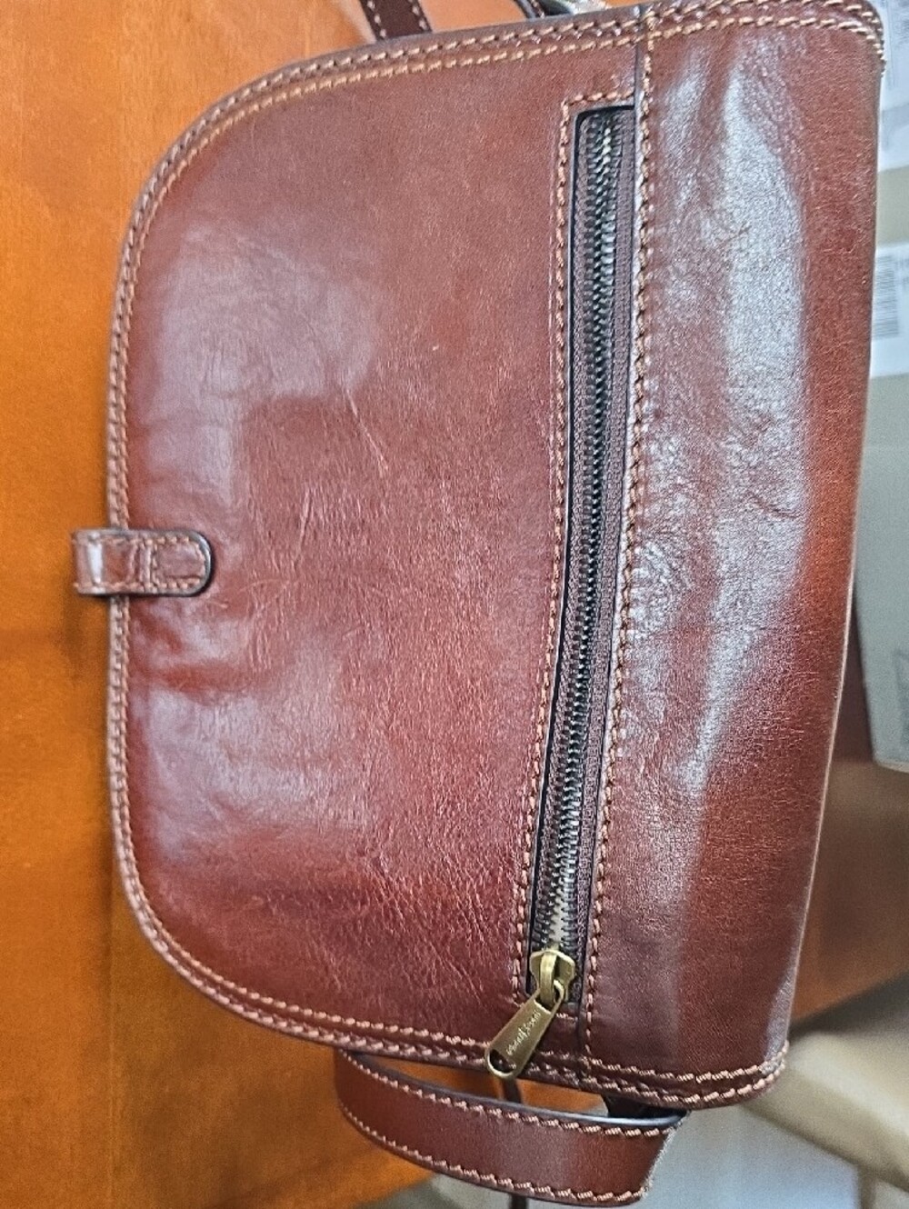 Gianni Conti Brown Leather Crossbody Bag - Picture 10 of 10